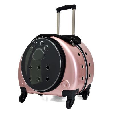 China Hot Selling Outdoor Travel Breathable Customized Spinning Wheeled Dog Pet Bag for sale