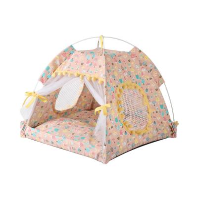 China Amazon Pet Bed Dog and Cat House Breathable Hot Selling Partially Enclosed Pet Tent for sale