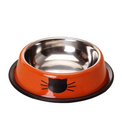 China Viable Popular Colorful Pet Bowl Stainless Steel Cat Bowl Dog Bowl Dog Food Non-Slip Feeder for sale