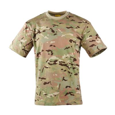 China New Pattern Anti-pilling Army Green Outdoor T Shirt Camo Training Men Round Neck Oil Color Solid T-shirt for sale