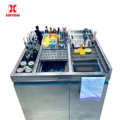 China Easy to clean Cocktail station under the bar Stainless steel cocktail bar design small bar for sale