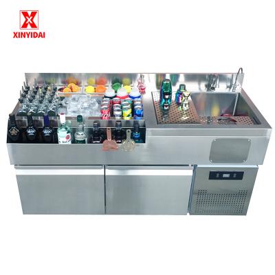 China Contemporary Commercial cocktail bar design Refrigerated mixing table Cocktail bar for sale