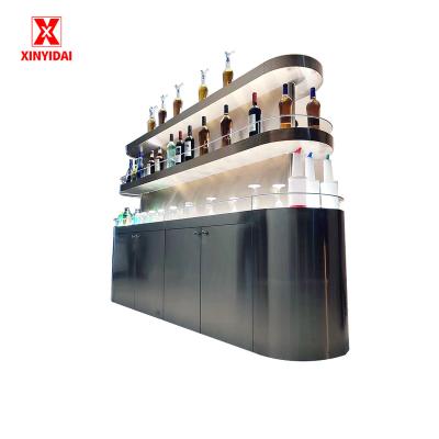 China Contemporary Bar decoration stainless steel wine rack display frame Zhongdao wine cabinet for sale