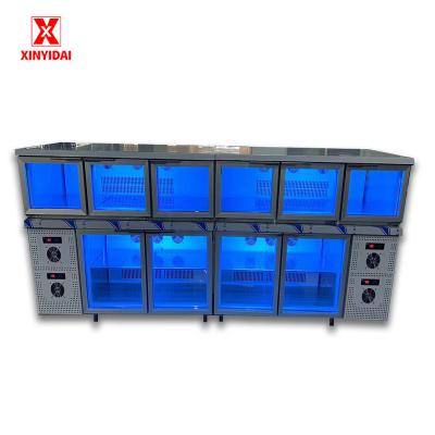 China Single-Temperature Air cooled refrigerator glass door display cabinet kitchen bar refrigerator equipment for sale