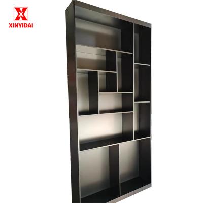 China Adjustable (other) Display niche rack, living room display cabinet, gold stainless steel wine cabinet for sale