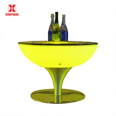 China Modern Portable color lighting high bar cocktail table nightclub bar table for sale