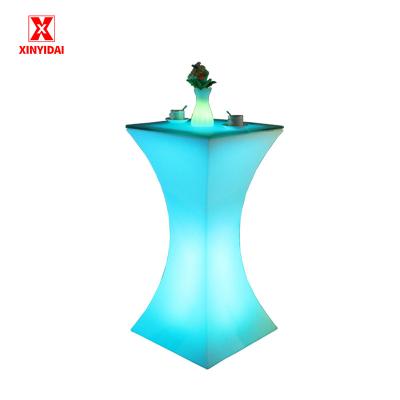 China Durable Outdoor luminous high foot table Qingba bar leisure restaurant table chair combination waterproof cocktail party for sale