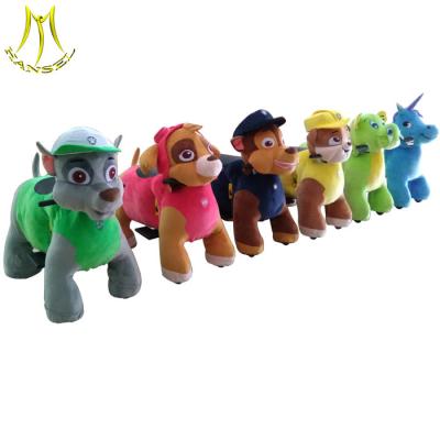 China Hansel amusement plush kid riding horse toy stuffed motorized animal for sale