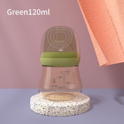 China BPA Free 120ML Green Soft Food Grade PPSU Milk Bottle Feeding Anti-Milk Heat Resistant Baby Bottles for sale