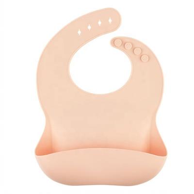 China BPA Free Silicone Bibs Feeding Wipeable Baby Crumb Catcher Pocket Baby Bibs Waterproof Toddler for sale