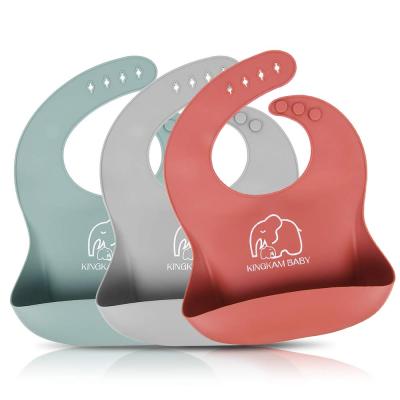 China BPA Free Silicone Bibs For Babies Set Of 3 Soft Comfortable Adjustable Baby Bibs ToddlersSilicone Baby Bibs for sale