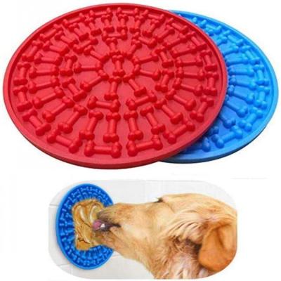 China New Dog Food Bowl Stocked Feeding Silicone Lick Protective Dog Slow Feeders Treat Mat For Dogs Cats Slow Food Dispensing Bowls for sale