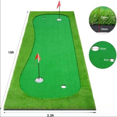 China Golf Putting Upgraded golf putting practice mat mixed with rough turf and putting green for putting practice for sale