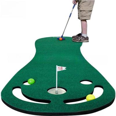 China Golf Kidney shaped kids putting green mats practice putter green carpet for children for sale