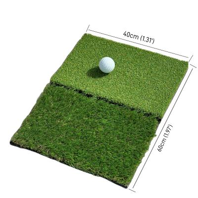 China Indoor Outdoor Floor portable personal golf training accessory 2 in 1 golf practicing hitting mat for individual swing practice for sale