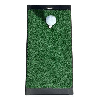 China Indoor Outdoor Floor Wear and tear resistance individual mini sized individual golf practicing mat with weighted rubber base for sale