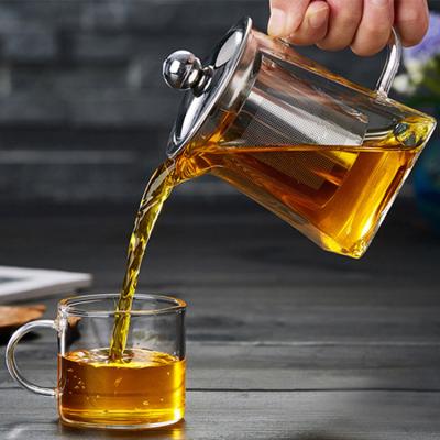 China Best Sustainable Offer Borosilicate Glass Tea Infuser Kettle for sale