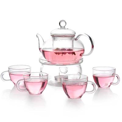 China Viable wholesale clear glass teapot with infuser for sale