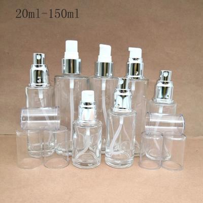 China Personal Care Factory Supply 20ml 30ml 40ml 50ml 60ml 80ml 100ml 120ml 150ml Frosted Clear Glass Cosmetic Spray Bottle With Atomizer for sale