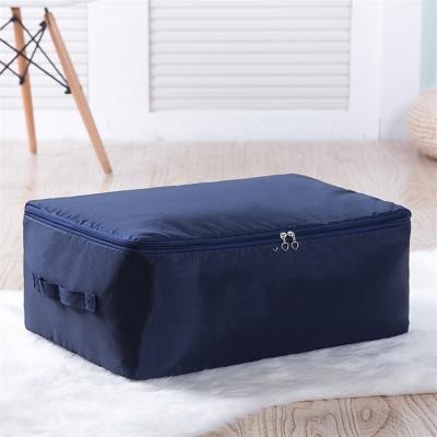 China Large Capacity Breathable Eco-Friendly Non-Toxic Fabric Organizer Storage Closet Organizer Quilt Pillow Blanket Portable Storage Container Box for sale