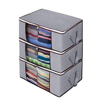 China Home Foldable Space Saving Woven Fabric Quilt Dirt-resistant Quilt Storage Bag Non Sustainable for sale