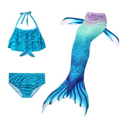 China 3PCS/Sets Mermaid Tail Swimwear Kids Bikini Anti-UV Mermaid Tail Bikini Swimwear For Girl for sale