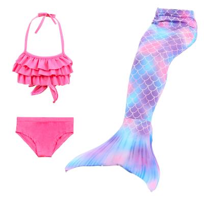 China 3pcs Baby Princess Mermaid Tail Swimwear Anti-UV Mermaid Tail Bikini Swimwear For Girl for sale