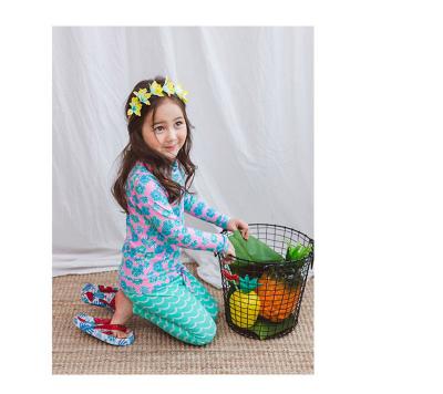 China Other High Quality Long Sleeve Kids Swimwear Wholesale Child Two Piece Soft Swimsuit For Girl for sale