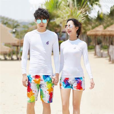 China 2019 Men's Women's Beach Wear Surf Swimwear Swim Shirt Shorts Custom Made Wholesale Anti-UV Summer Quick Dry for sale