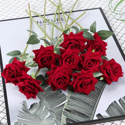 China Really Smell Amazon Hot Sale Cheap Flowers For Real Touch Wedding Home Decorative Flower Colorful Artificial Rose Silk Flowers for sale