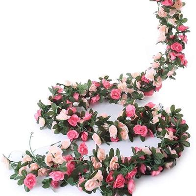 China Rose Vine Flowers Plants Artificial silk flower pendant Rose Ivy Vine Home Wedding for sale