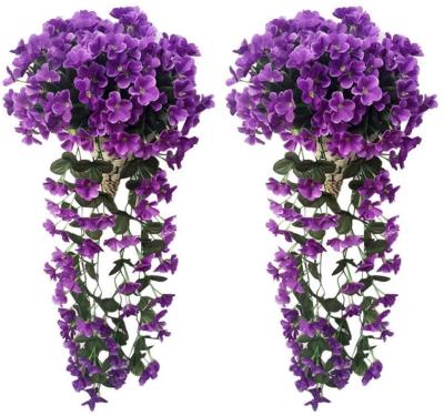 China Silk Garland for Silk Hanging Basket Home Wedding Violet Ivy Flowers Artificial Garden Yard Twine Floral Decoration for sale