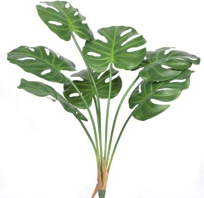 China Truly Judge 7 Heads Green Turtle Leaves Bundle Plum Artificial Leaves Green Plant for Office Wedding Home for sale