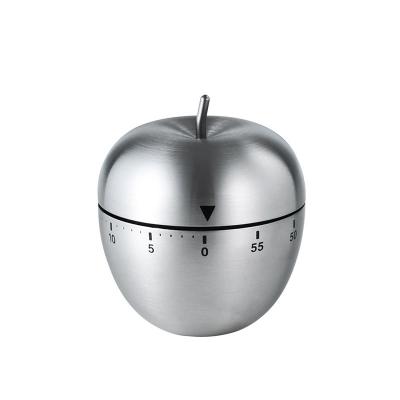 China Minimalist Stainless Steel Cooking Timer Apple Egg Shaped Mechanical Timer Kitchen Cooking Timer Reminder For Kitchen Timer for sale