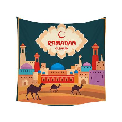 China Ramadan Tapestry Decorative Festival Style Square Ethnic Canvas Decorations Islamic Ramadan Wall Designs for sale