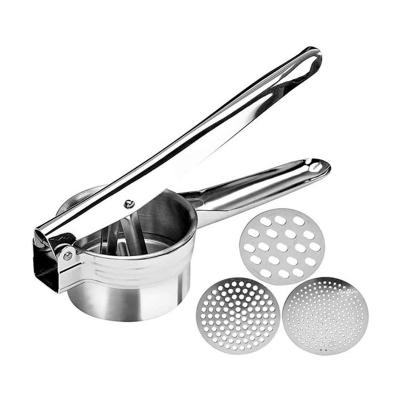 China Sustainable Amazon Product Kitchen Cooking Instruments Stainless Steel Potato Press Potato Crusher Set Vegetable Fruit Squeezer for sale