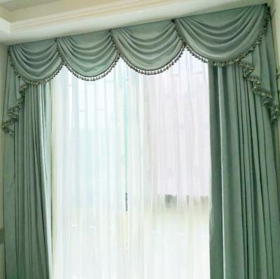 China Wholesale Modern Luxury Dutch Flannel Ready Made Blackout Designs Living Room Window Curtain for sale