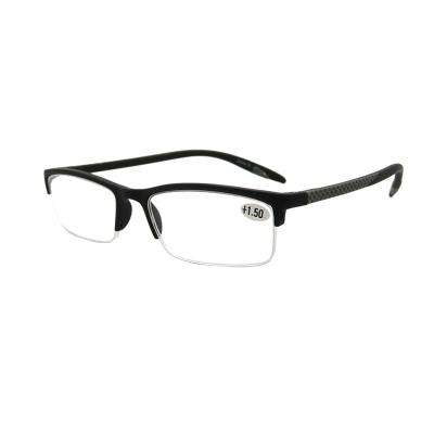 China Factory Wholesale Slim Square Half Frame Unisex Reading Glasses for sale