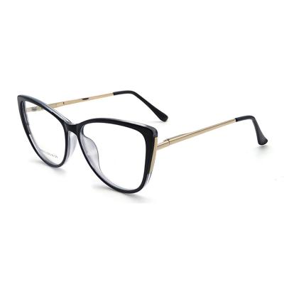 China PC Logo Fashion Gradient Purple Black custom made Cat Eye Eyeglasses Optical Frames for sale