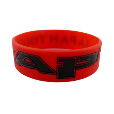 China 2021 hot sale fashion party silicone wristband printing color embossed silicone wristband for sale