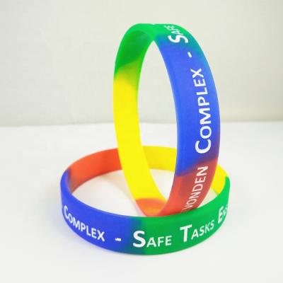 China 2021 new product religious high quality custom made silk logo double side printing silicone wristband for sale