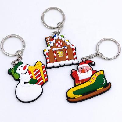 China Shape Christmas Gifts Customize Soft Price PVC Rubber Cheap Keychains 3D Logo Design PVC Key Chains for sale