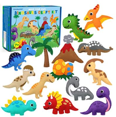 China Dinasour Craft Kit Felt Sewing Toys Intellectual Customized Development For Kids for sale