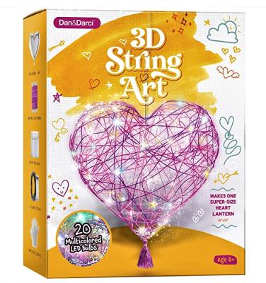 China Eductional Toys Handmade String Art Lantern Craft Art Kit Heart Light DIY LED String Creativity Children for sale