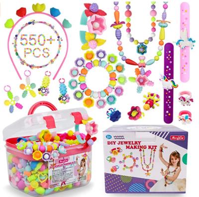 China Beautiful Colorful Creative Beads Set Necklace Diy Handmade Jewelry Making Crafts Kits For Girls Kids for sale