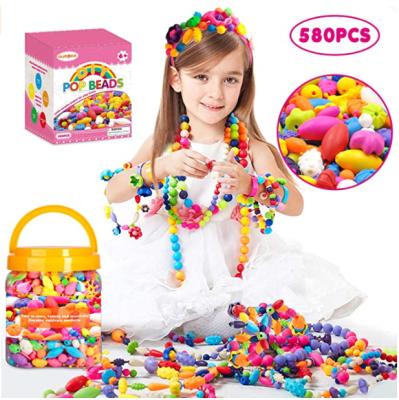 China Beautiful Colorful Colorful Beads Set Handmade Ring Diy Jewelry Making Crafts Kits For Girls Kids for sale