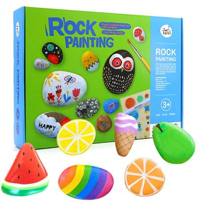 China DIY Arts Painting Educational Drawing Non-Toxic Rock Toy Set Funny Stone Painting Diy Painting Kit For Kid for sale