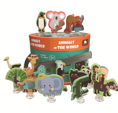 China New environmental creative children's puzzle educational cartoon 3D DIY paper animal handmade puzzle for sale