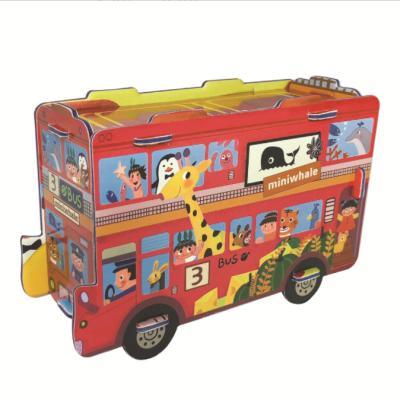 China Red Children School Bus Oriented Children's Development 3D Puzzle Cartoon Intellectual Puzzle Toy for sale