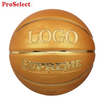 China 7 Proselect Cushion Cover Soft Outdoor Leatherette Basketball Golden Ball for sale